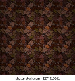 Abstract cute background. Brown, black and gray on colors. Design wrapping and gift paper, greeting cards, banner and posters design. Doodles pattern. Vector illustration.