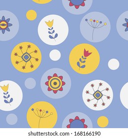 Abstract Cute Background  Flower Seamless Pattern Vector Illustration