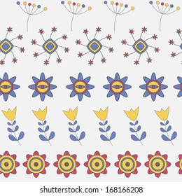 Abstract Cute Background  Flower Seamless Pattern Vector Illustration