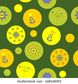 Abstract Cute Background  Flower Seamless Pattern Vector Illustration
