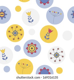 Abstract Cute Background  Flower Seamless Pattern Vector Illustration