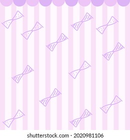 Abstract Cute Background Pink Pastel Purple Stripes Bows Sweet Soft Vector Design