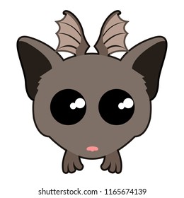 Abstract cute bat icon. Vector illustration design