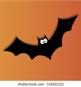 abstract cute bat on special orange gradient background