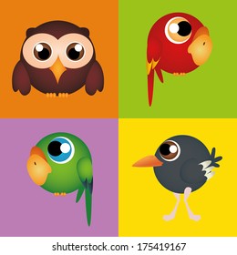 abstract cute birds on a special background