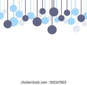 Abstract cute blue circle lamp decorative on white background with space for your design or your text. Vector image