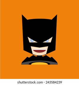 abstract cute boy with a cute costume on an orange background