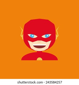 abstract cute boy with a cute costume on an orange background