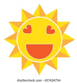 Abstract cute bright cartoon sun smile 