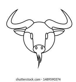 abstract cute bull face draw, vector illustration design