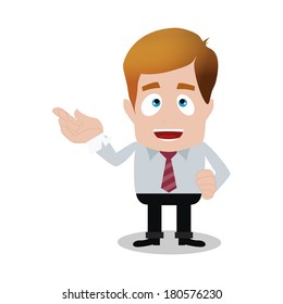 abstract cute businessman on a white background