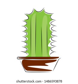abstract cute cactus on a white background