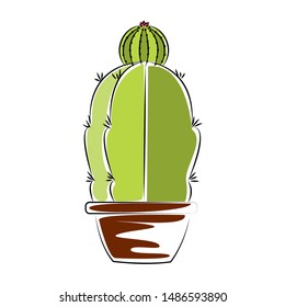 abstract cute cactus on a white background