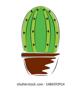 abstract cute cactus on a white background