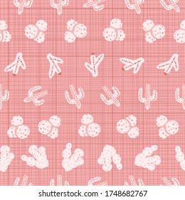 Resumen de plantas de cactus lindas sobre fondo rosado texturizado