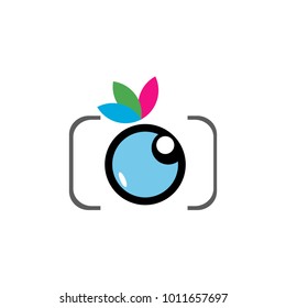 Abstract cute camera logo vector design template