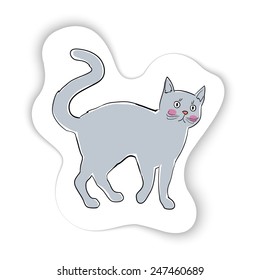 Abstract cute cat doodle
