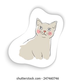 Abstract cute cat doodle