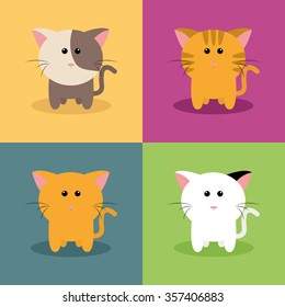 Abstract cute cats on a special background
