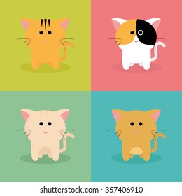 Abstract cute cats on a special background