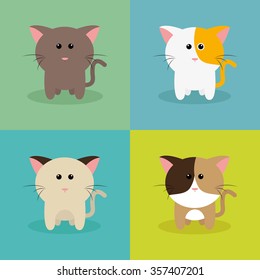 Abstract cute cats on a special background