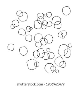 Abstract cute circles. Hand drawn vector illustration.