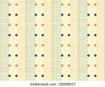 Abstract cute color orange with polka dots and line art background design pattern seamless backdrop wallpaper. Vector image