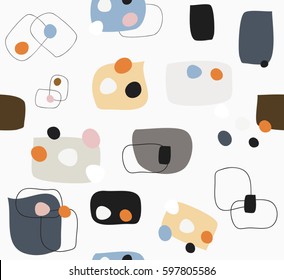 Abstract cute color square speech bubble with dots design on smooth white background, pattern seamless backdrop wallpaper. Vector image