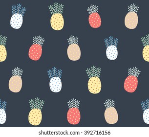 Abstract cute colorful coral with dot exotic design on black background pattern seamless wallpaper. Vector image