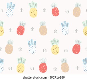 Abstract cute colorful coral exotic design with dot on white background pattern seamless wallpaper. Vector image