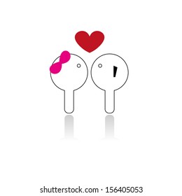 Abstract cute couple with love background