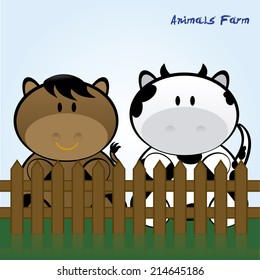 abstract cute cows on a special background