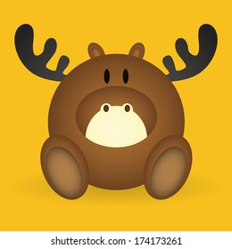 abstract cute deer on a yellow background