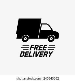 abstract cute delivery symbol on a white background