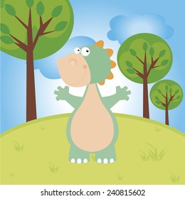 abstract cute dinosaur on a special background