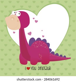 abstract cute dinosaur on a special love background
