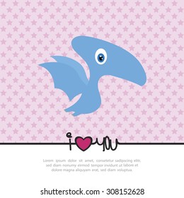 Abstract cute dinosaur on a special background