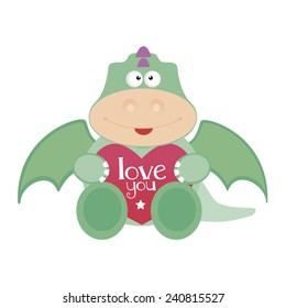 abstract cute dinosaur on a white background