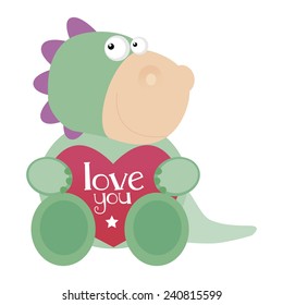 abstract cute dinosaur on a white background