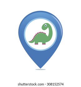 Abstract cute dinosaur on a white background