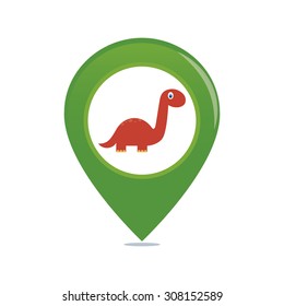 Abstract cute dinosaur on a white background