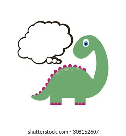 Abstract cute dinosaur on a white background
