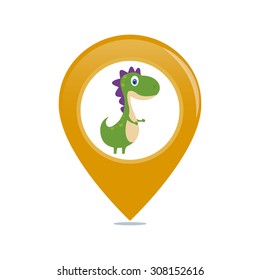 Abstract cute dinosaur on a white background