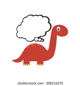 Abstract cute dinosaur on a white background