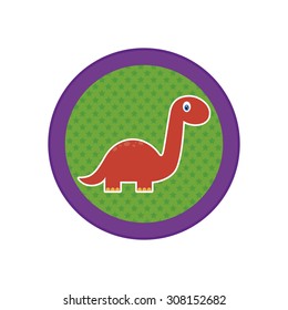 Abstract cute dinosaur on a white background