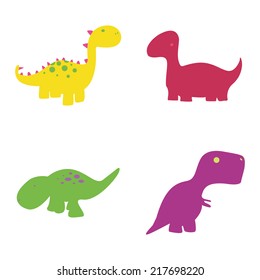abstract cute dinosaurs on a white background