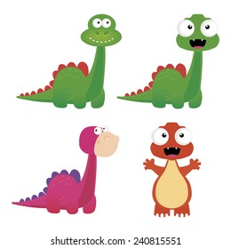 abstract cute dinosaurs on a white background