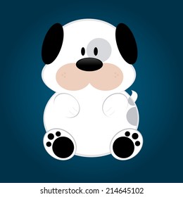 abstract cute dog on a blue background