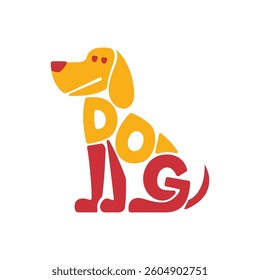 Abstract cute Dog text word vector design