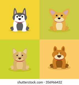 abstract cute dogs on a special background